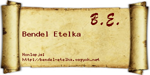 Bendel Etelka névjegykártya